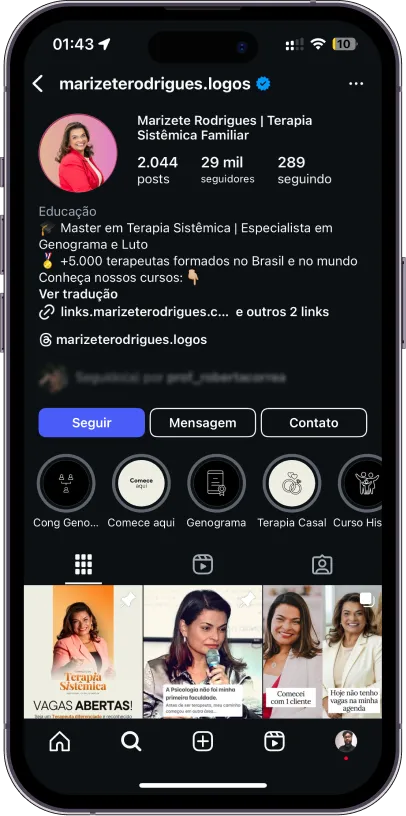 Instagram da Marizete Rodrigues